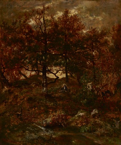 Herbst in St. Jean de Paris, Wald von Fontainebleau von Pierre Etienne Theodore Rousseau